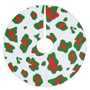 hässlicher Weihnachts-Leoparden-Tierdruck  Polyester Weihnachtsbaumdecke