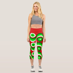 hässlicher Weihnachts-Mod groovy rot Capri Leggings