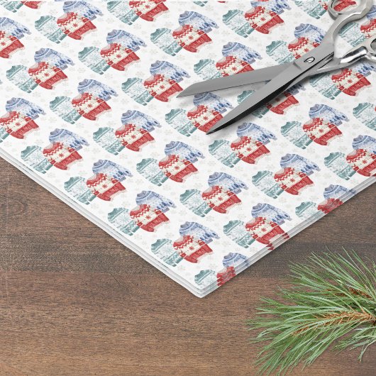 Hässlicher Weihnachts-Pullover-Feiertag Seidenpapier