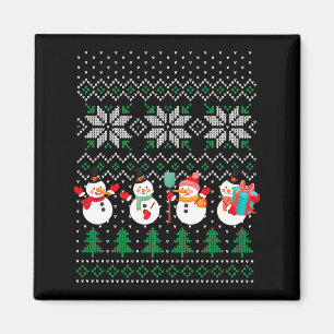 Hässlicher Weihnachtsbaum Schneemann Weihnachtsman Magnet