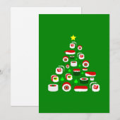 hässlicher Weihnachtsbaum Sushi Feiertagskarte (Vorne/Hinten)