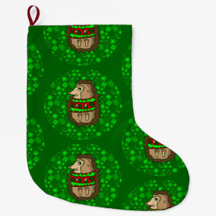 hässlicher Weihnachtsigel süß grün Großer Weihnachtsstrumpf