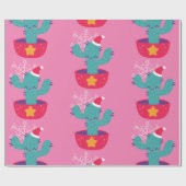 hässlicher Weihnachtskaktus südwestliche Wüstensch Geschenkpapier (Flach)