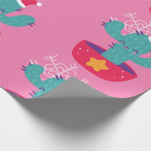 hässlicher Weihnachtskaktus südwestliche Wüstensch Geschenkpapier (Ecke)
