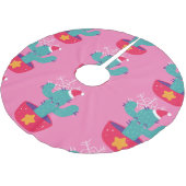 hässlicher Weihnachtskaktus südwestliche Wüstensch Polyester Weihnachtsbaumdecke (Schrägansicht)