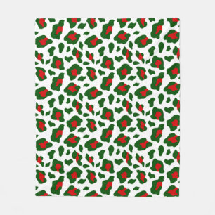 hässlicher Weihnachtsleoparddruck Fleecedecke