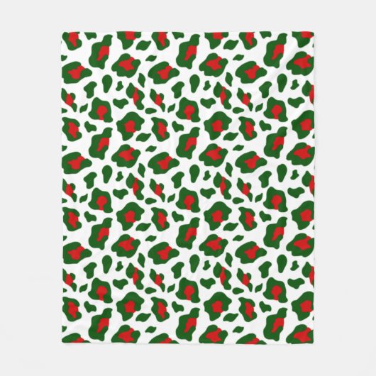 hässlicher Weihnachtsleoparddruck Fleecedecke (Vorderseite)