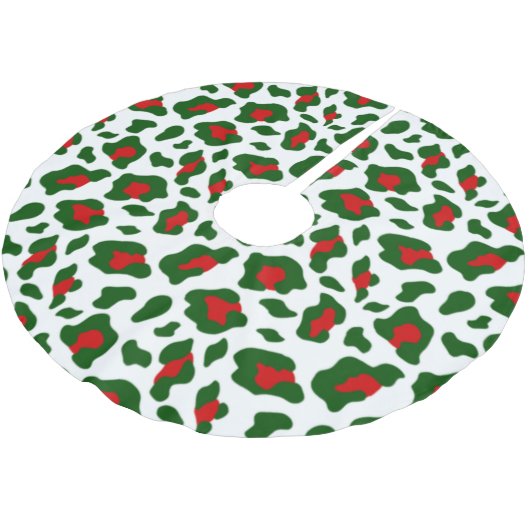 hässlicher Weihnachtsleoparddruck Polyester Weihnachtsbaumdecke (Schrägansicht)
