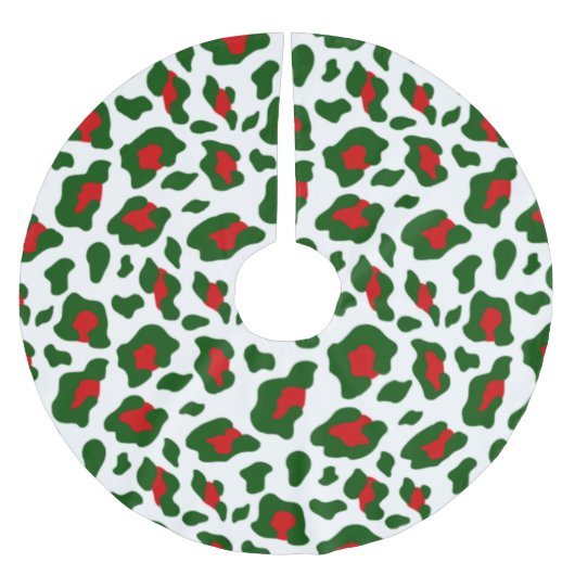 hässlicher Weihnachtsleoparddruck Polyester Weihnachtsbaumdecke (Vorderseite)