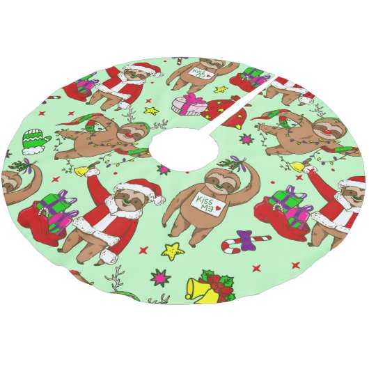 hässlicher Weihnachtslieder Polyester Weihnachtsbaumdecke (Schrägansicht)