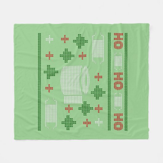 hässlicher Weihnachtspulli 2020 Fleecedecke (Vorderseite (Horizontal))