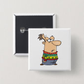 hässlicher Weihnachtspulli Cartoon Button (Vorne & Hinten)