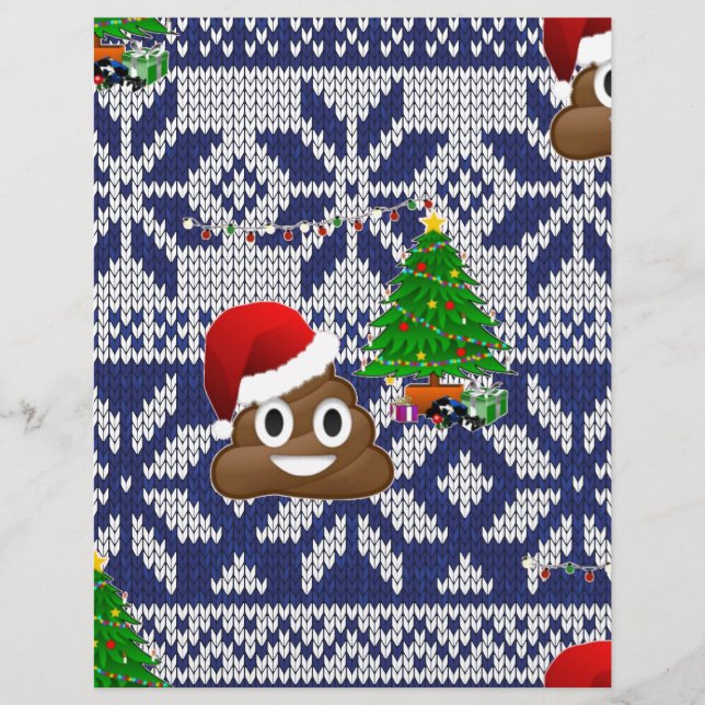 hässlicher Weihnachtspulli kacke Emoji (Vorderseite)