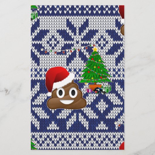 hässlicher Weihnachtspulli kacke Emoji Briefpapier (Vorderseite)