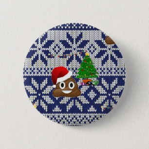 hässlicher Weihnachtspulli kacke Emoji Button