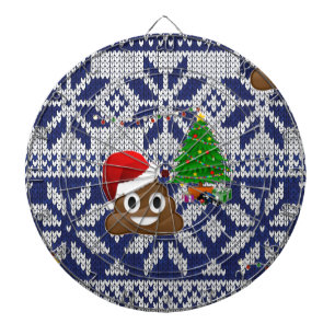 hässlicher Weihnachtspulli kacke Emoji Dartscheibe