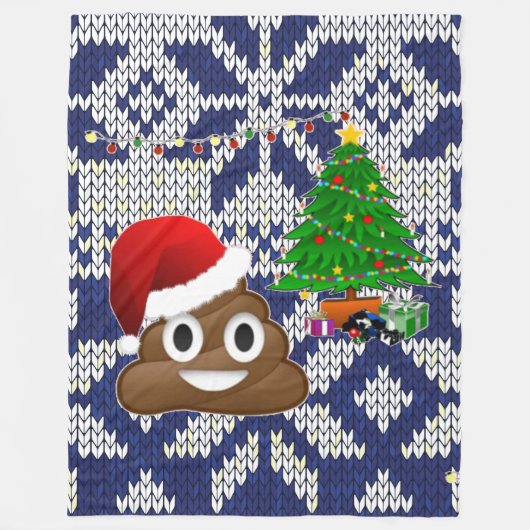 hässlicher Weihnachtspulli kacke Emoji-Decke Fleecedecke (Vorderseite)