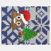 hässlicher Weihnachtspulli kacke Emoji-Decke Fleecedecke (Vorderseite (Horizontal))