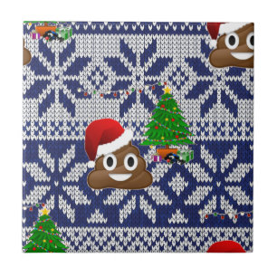 hässlicher Weihnachtspulli kacke Emoji Fliese