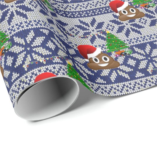 hässlicher Weihnachtspulli kacke Emoji Geschenkpapier (Rolleneckpunkt)