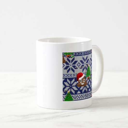 hässlicher Weihnachtspulli kacke Emoji Kaffeetasse (VorderseiteRechts)