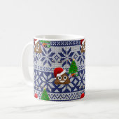 hässlicher Weihnachtspulli kacke Emoji Kaffeetasse (Vorderseite Links)