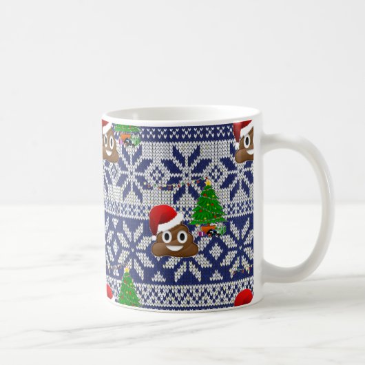 hässlicher Weihnachtspulli kacke Emoji Kaffeetasse (Rechts)