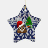 hässlicher Weihnachtspulli kacke Emoji Keramik Ornament (Rechts)
