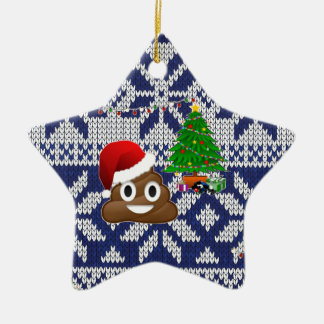 hässlicher Weihnachtspulli kacke Emoji Keramik Ornament
