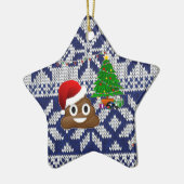 hässlicher Weihnachtspulli kacke Emoji Keramik Ornament (Links)