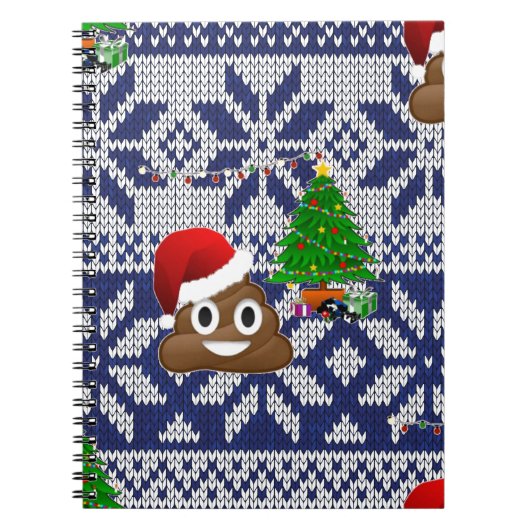 hässlicher Weihnachtspulli kacke Emoji Notizblock (Vorderseite)