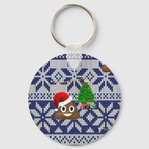 hässlicher Weihnachtspulli kacke Emoji Schlüsselanhänger