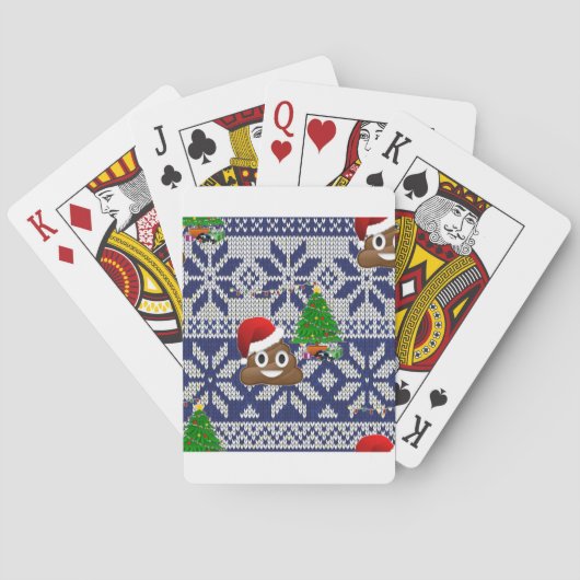 hässlicher Weihnachtspulli kacke Emoji Spielkarten (Rückseite)