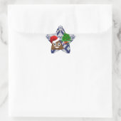 hässlicher Weihnachtspulli kacke Emoji Stern-Aufkleber (Tasche)