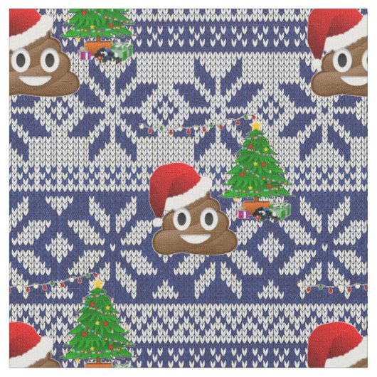 hässlicher Weihnachtspulli kacke Emoji-Stoff Stoff (Nahaufnahme)