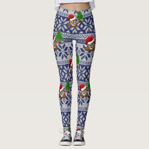 hässlicher Weihnachtspulli kackte emoji-Leggings Leggings