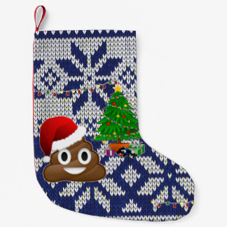 hässlicher Weihnachtspulli kackte Emoji-Strumpf Kleiner Weihnachtsstrumpf