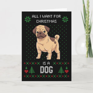 Hässlicher Weihnachtspulli Mops Hässlicher Pullove Karte