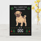 Hässlicher Weihnachtspulli Mops Hässlicher Pullove Karte (Gelbe Blume)