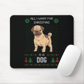 Hässlicher Weihnachtspulli Mops Hässlicher Pullove Mousepad (Mit Mouse)