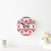 hässlicher Weihnachtspulli Runde Wanduhr (Zuhause)