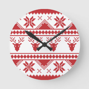 hässlicher Weihnachtspulli Runde Wanduhr