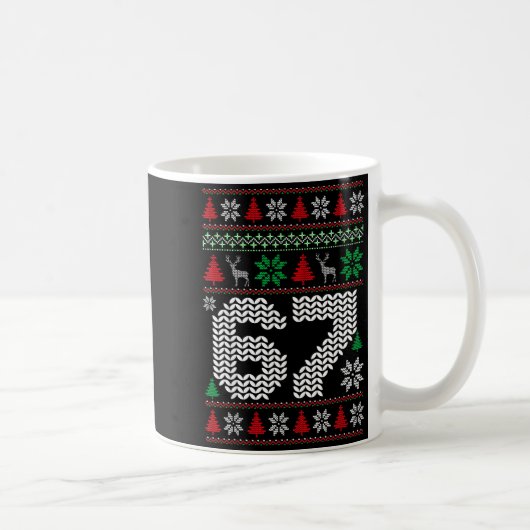 Hässlicher Weihnachtspullover 67 Sechs Sieben 6 7  Kaffeetasse (Rechts)