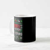 Hässlicher Weihnachtspullover 67 Sechs Sieben 6 7  Kaffeetasse (Vorderseite Links)