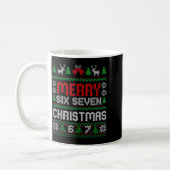 Hässlicher Weihnachtspullover 67 Sechs Sieben 6 7  Kaffeetasse (Links)