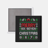 Hässlicher Weihnachtspullover 67 Sechs Sieben 6 7 Magnet (Vorderseite/Rückseite)
