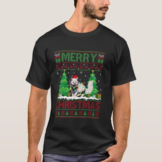 Hässlicher Weihnachtspullover-Christbaum-Beleuchtu T-Shirt (Vorderseite)
