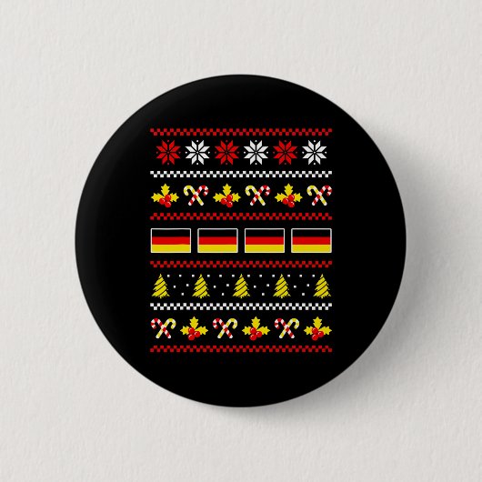 Hässlicher Weihnachtspullover Deutschlandflagge Button (Vorderseite)