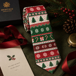 Hässlicher Weihnachtspullover Fair Isle Krawatte