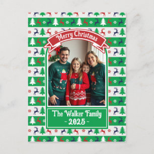 Hässlicher Weihnachtspullover Familienfoto  Feiertagspostkarte